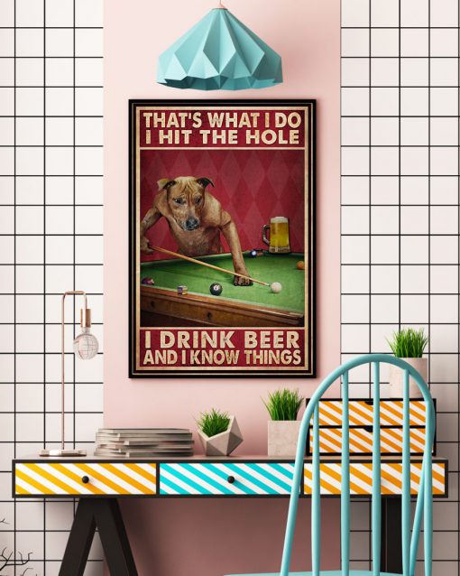That's what I do I hit the hole I drink beer and I know things Billiard Dog posterc
