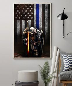 Thin Blue Line Flag Knight Templar Honor Posterx