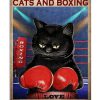 Time spent with cats and boxing is never wasted poster