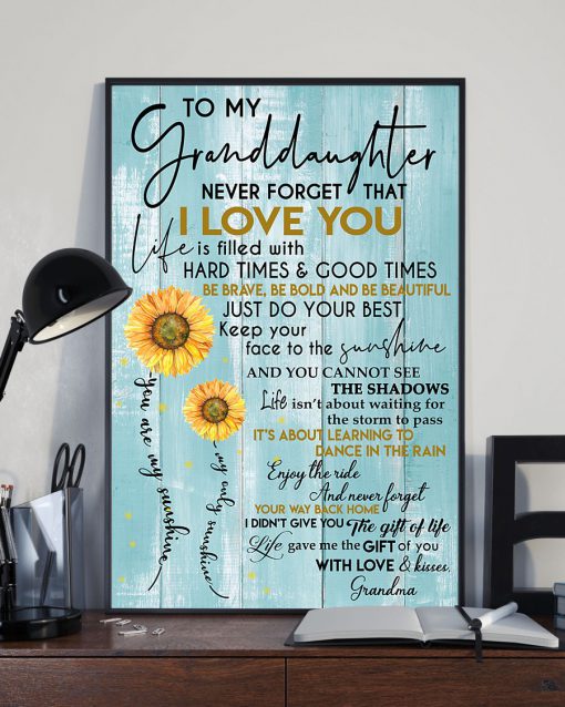 To my granddaughter Never forget that I love you Sunflower posterx