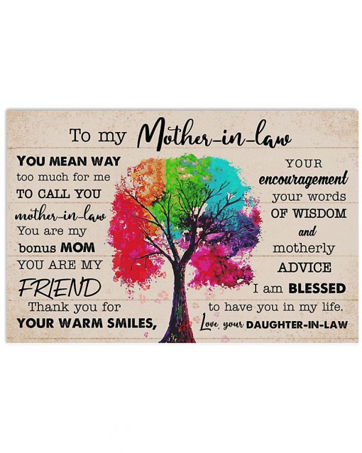To my mother-in-law You mean way too much for me poster