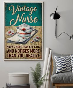 Vintage Nurse Knows more than she says and notices more than you realize posterz