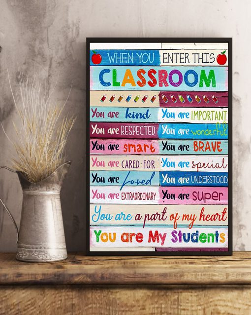 When you enter this classroom You are kind you are important you are my students posterc