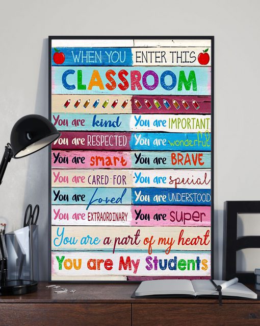 When you enter this classroom You are kind you are important you are my students posterx
