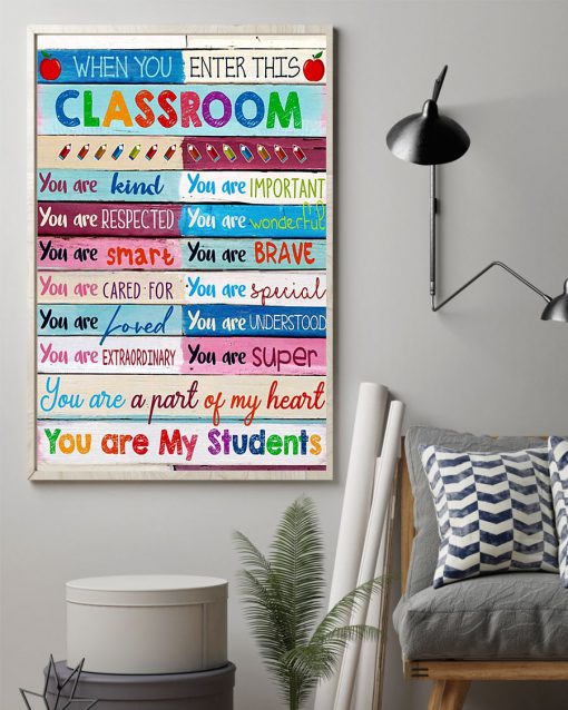When you enter this classroom You are kind you are important you are my students posterz