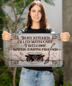 Witch In My Kitchen Filled With Care I Welcome Water Earth Fire Air Posterz