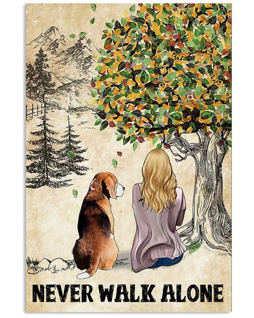 Beagle And Girl Never Walk Alone Poster