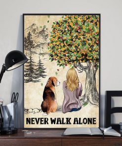 Beagle And Girl Never Walk Alone Posterx