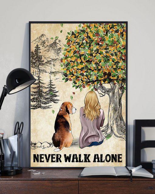 Beagle And Girl Never Walk Alone Posterx