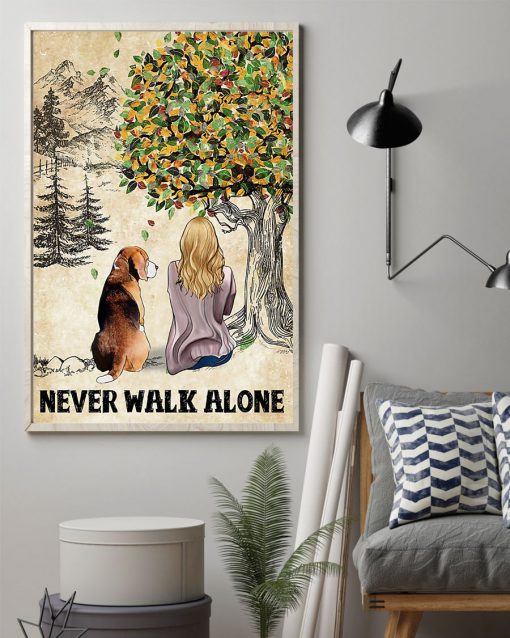 Beagle And Girl Never Walk Alone Posterz