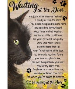 Cat Waiting at the door poem sunflower poster