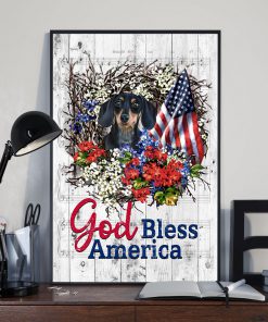 Dachshund God Bless America Posterx