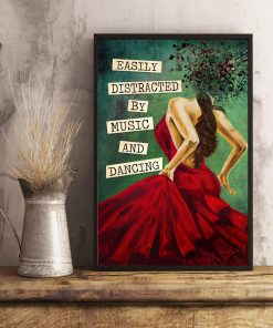 Easily Distracted By Music And Dancing Girl Vintage Posterx