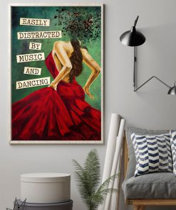 Easily Distracted By Music And Dancing Girl Vintage Posterz