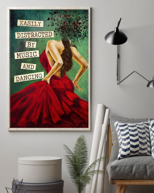 Easily Distracted By Music And Dancing Girl Vintage Posterz