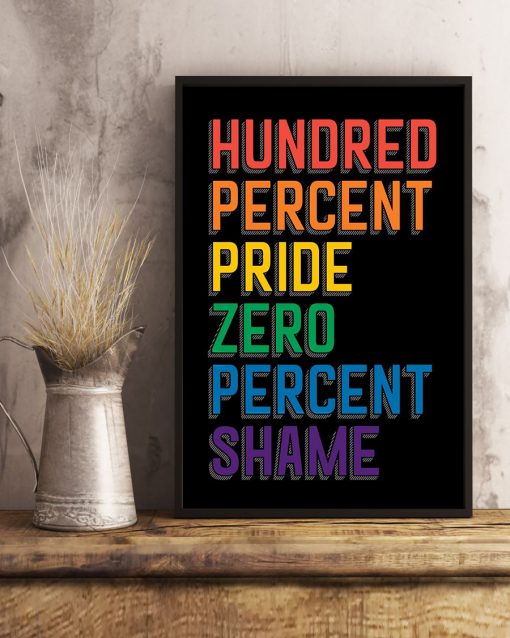 Hundred Percent Pride Zero Percent Shame Posterc
