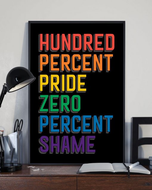 Hundred Percent Pride Zero Percent Shame Posterx