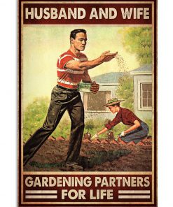 Husband And Wife Gardening Partners For Life Poster