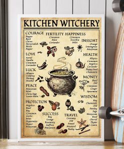 Kitchen Witchery Courage Fertility Happiness Insight Health Posterx