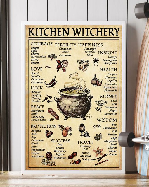 Kitchen Witchery Courage Fertility Happiness Insight Health Posterx