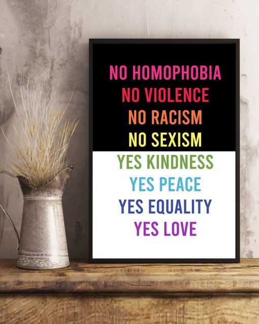 No Homophobia No Violence Racism No Sexism Posterc