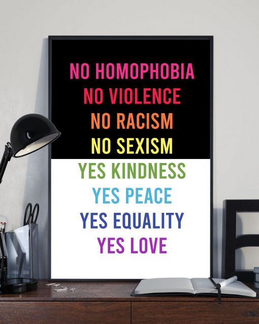 No Homophobia No Violence Racism No Sexism Posterx