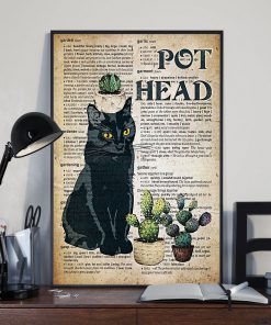 Pot Head Black Cat Gardening Posterx