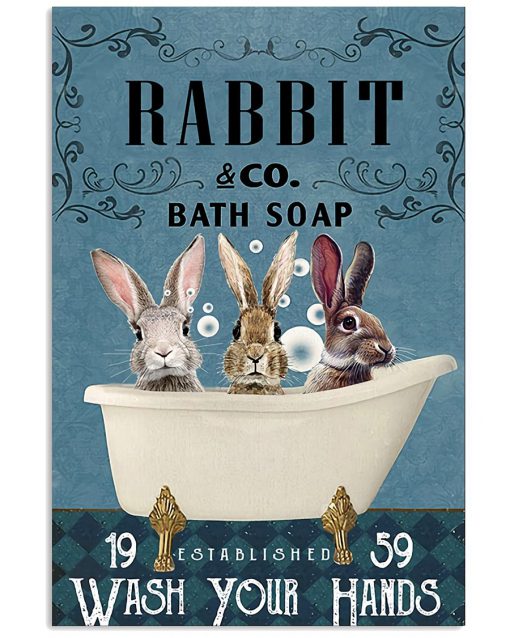 Rabbit And Co Bath Soap 19 Established 59 Wash Your Hands Poster