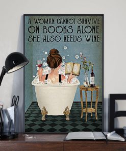 She Also Read Book And Drink Wine Posterx