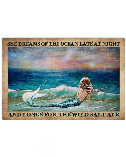 She Dreams Of The Ocean Late At Night Poster