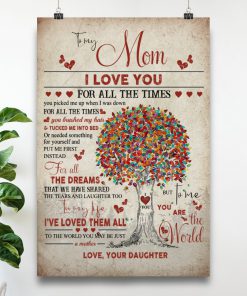 To My Mom I Love You For All The Times Daughter Posterx