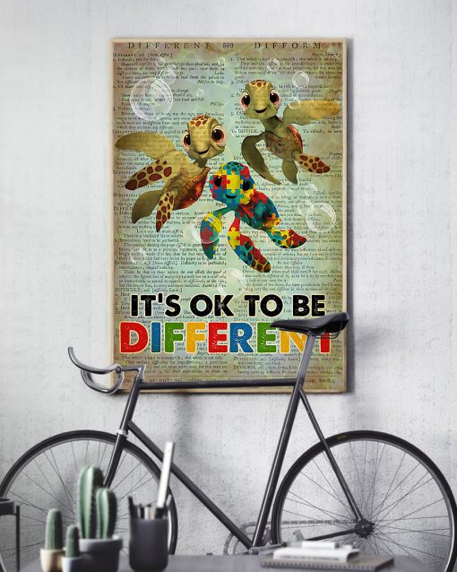 Turtle Autism It's Ok To Be Different Posterx