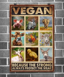 Vegan Because The Strong Always Protect The Weak Posterc