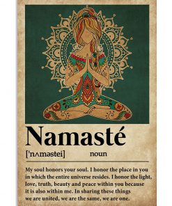 Yoga Namaste Definition Poster