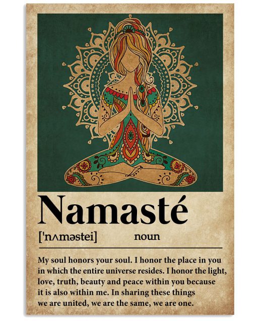 Yoga Namaste Definition Poster