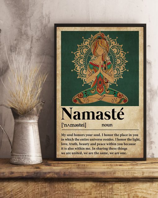 Yoga Namaste Definition Posterc