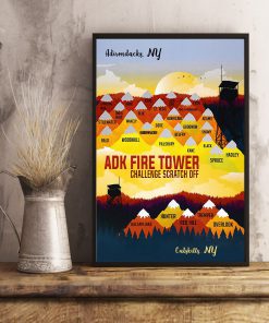 ADK Fire Tower Challenge Scratch Off Posterx