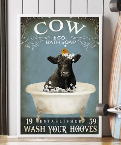 Cow Bath Soap Established Wash Your Hooves Poster c