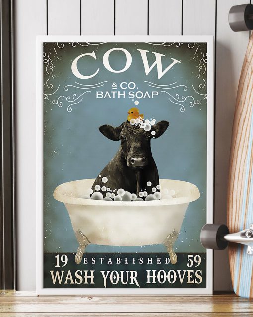 Cow Bath Soap Established Wash Your Hooves Poster c