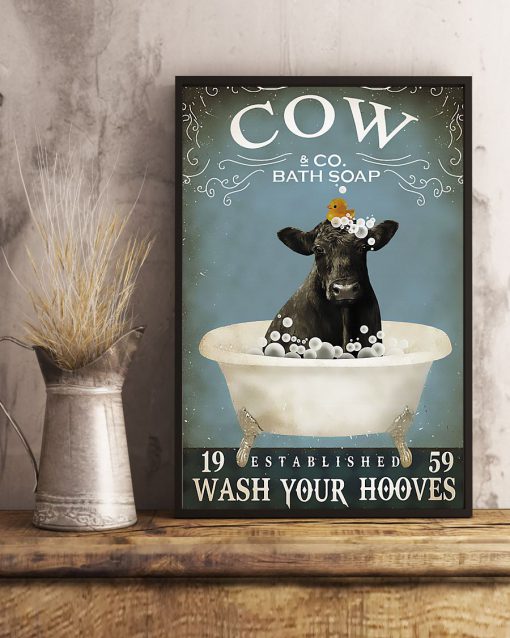 Cow Bath Soap Established Wash Your Hooves Poster x