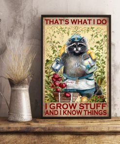 Raccoon That's What I Do I Grow Stuff And I Know Things Posterc