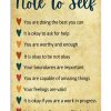 Social Worker Note To Self Poster