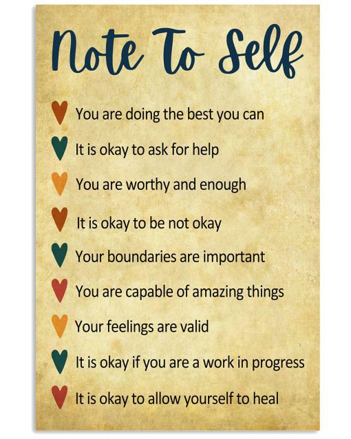 Social Worker Note To Self Poster