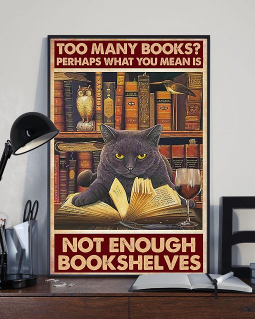 Too Many Books Perhaps What You Mean Is Not Enough Bookshelves Poster x