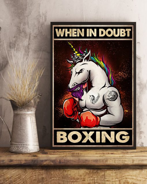 Unicorn When In Doubt Boxing Posterc