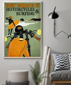 Easily Distracted By Motorcycles And Surfing Posterz
