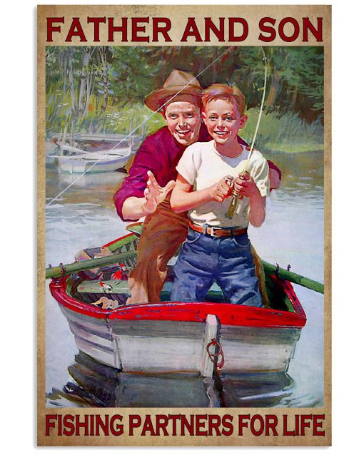 Father And Son Fishing Partners For Life Poster