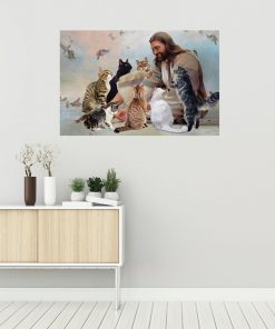 God Surrounded By Cats Angels Posterz