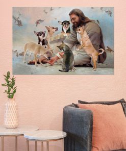 God Surrounded By Chihuahua Angels Posterc