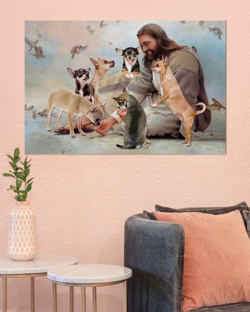 God Surrounded By Chihuahua Angels Posterc